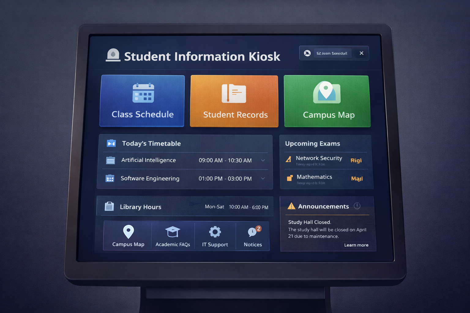 Student Information Kiosk project cover